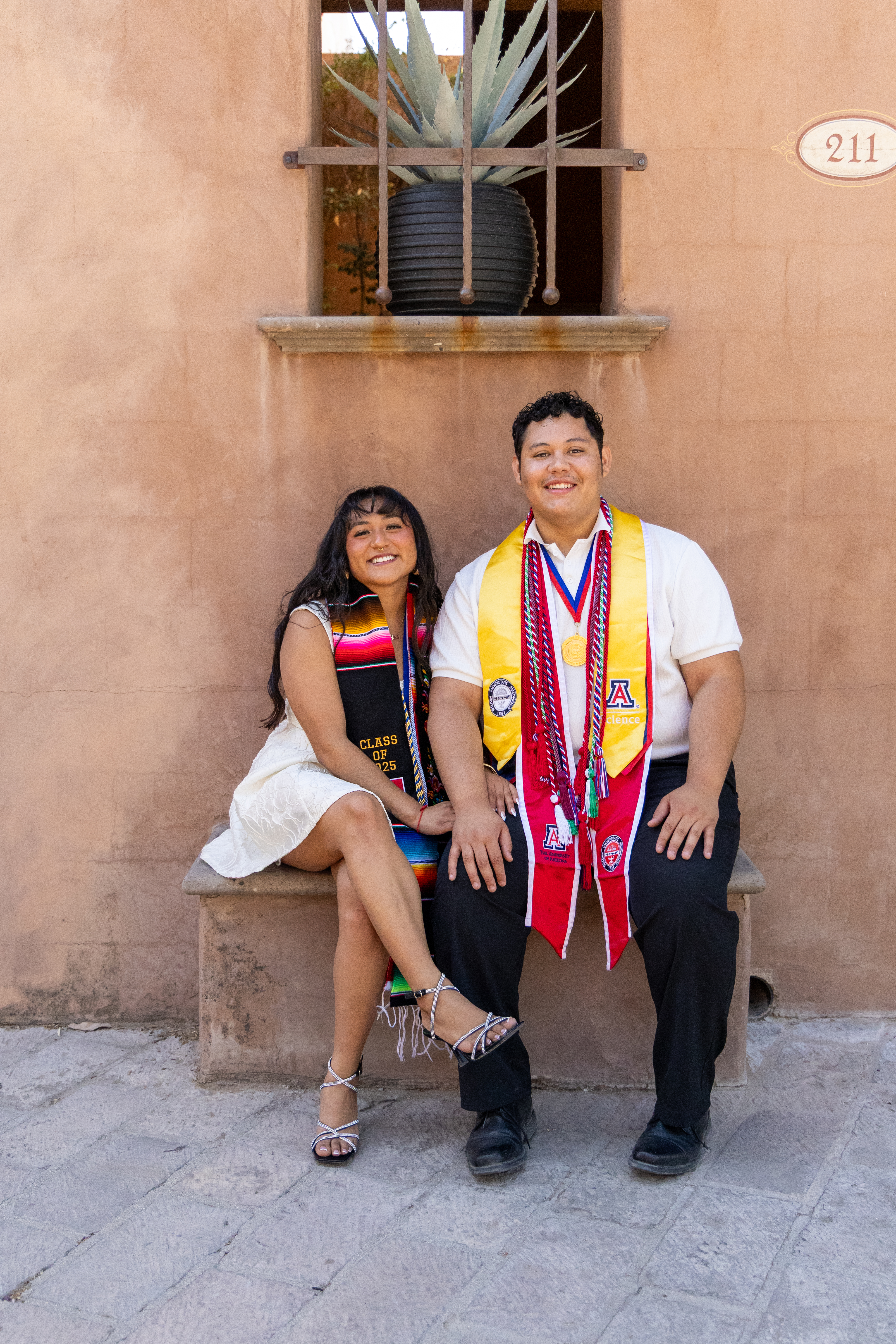 Graduation group portrait photographed at sunset by Oros Photography